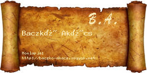 Baczkó Akács névjegykártya